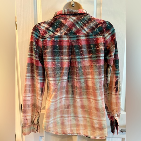 Bleached Flannel Shirt | Small | Full Tilt brand | Hand Crafted by me😉. - Picture 3 of 6